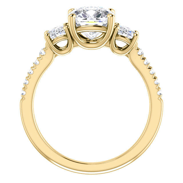 Cushion cut Moissanite Engagement Ring