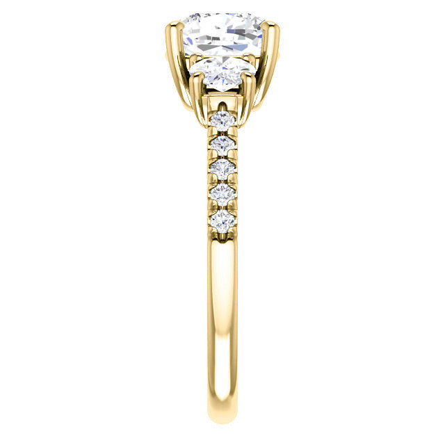 Cushion cut Moissanite Engagement Ring