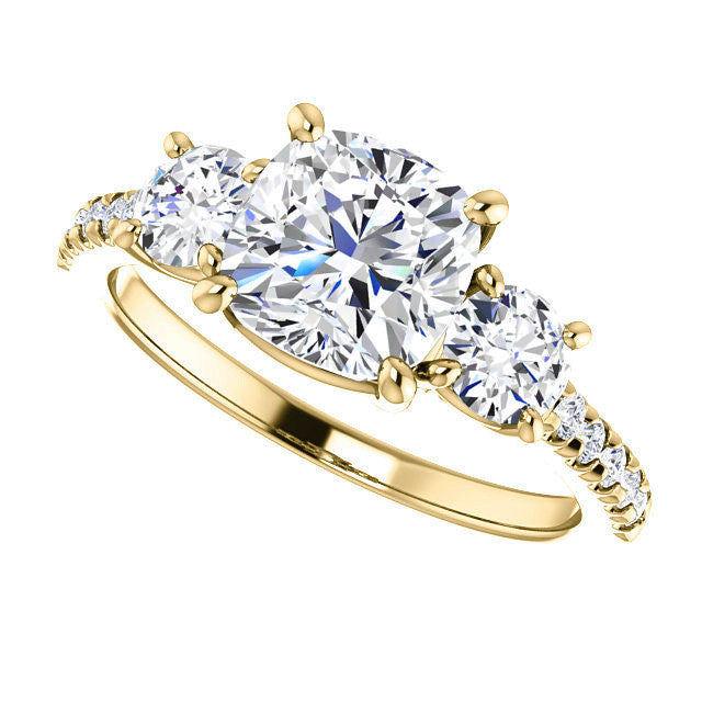 Cushion cut Moissanite Engagement Ring