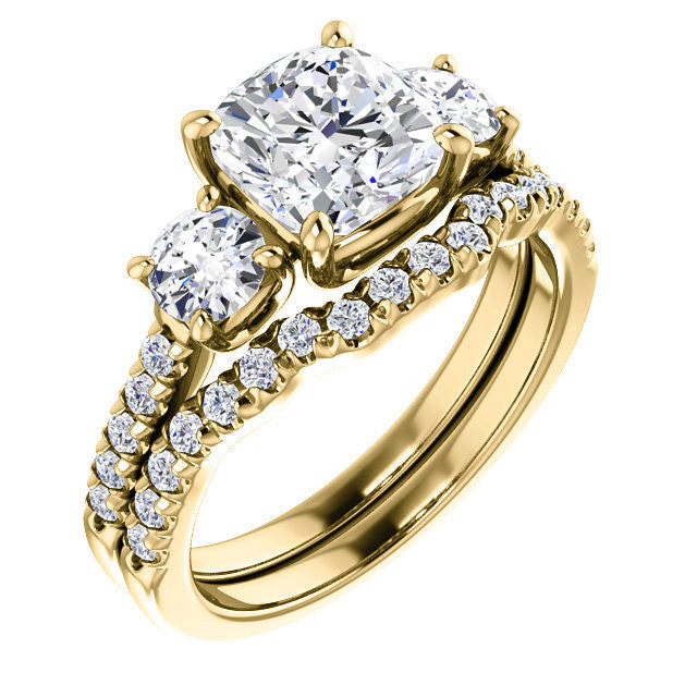 Cushion cut Moissanite Engagement Ring