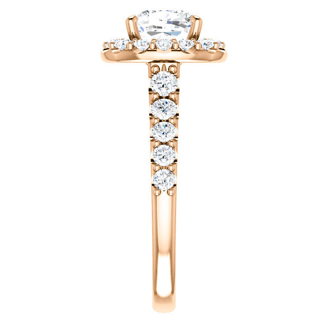 Cushion Cut Halo Cathedral Engagement Ring