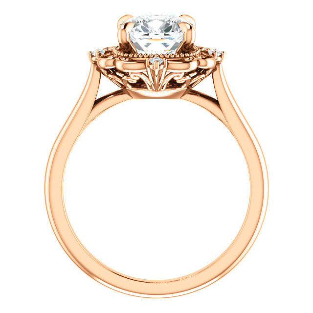 Cushion Moissanite Cathedral Engagement Ring