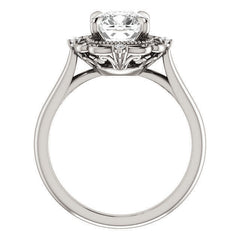 Cushion Moissanite Cathedral Engagement Ring
