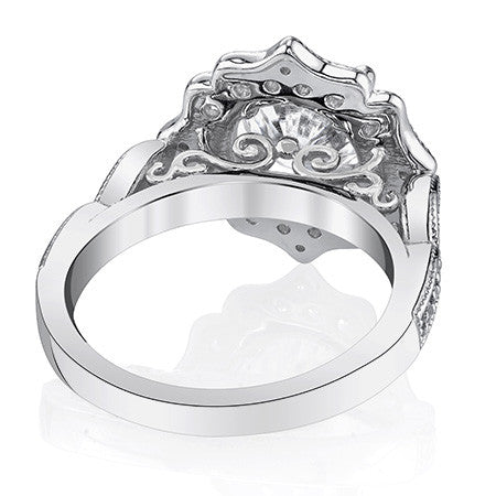 Antique Halo Round Brilliant Moissanite Engagement Ring
