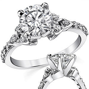 Celtic Knot Round Brilliant Moissanite Engagement Ring