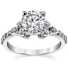 Celtic Knot Round Brilliant Moissanite Engagement Ring