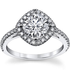 Kite Set Halo Cathedral Cushion Moissanite Engagement Ring