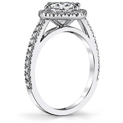 Kite Set Halo Cathedral Cushion Moissanite Engagement Ring