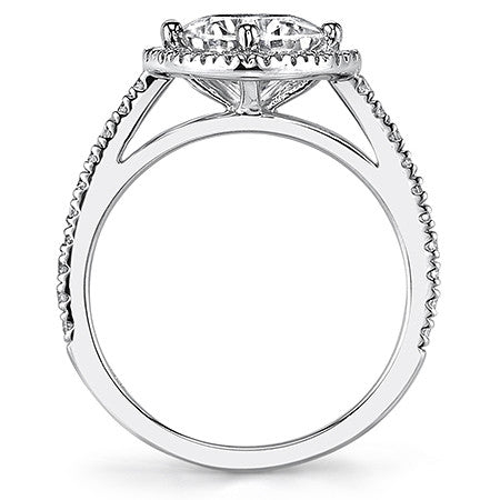 Kite Set Halo Cathedral Cushion Moissanite Engagement Ring