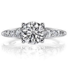 Trellis Cathedral Round Brilliant Moissanite Engagement Ring