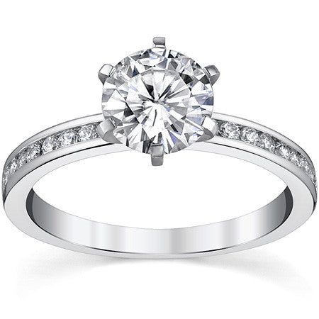 Moissanite Engagement Ring, 0.27ct Channel Set