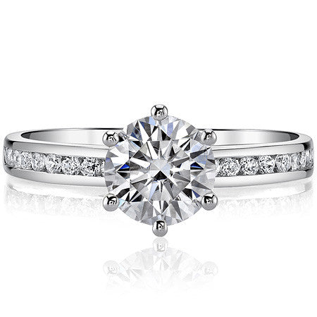 Moissanite Engagement Ring, 0.27ct Channel Set