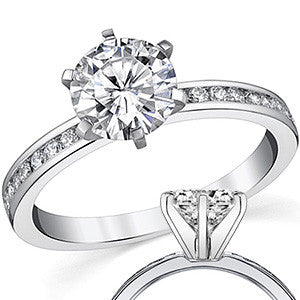 Moissanite Engagement Ring, 0.27ct Channel Set