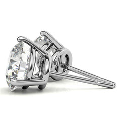 3-Prong Round Moissanite Basket Stud Earrings