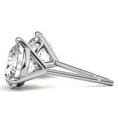 3-Prong Round Moissanite Martini Stud Earrings