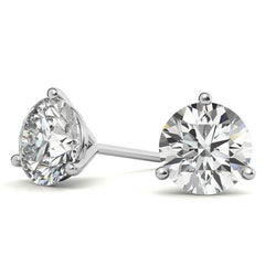 3-Prong Round Moissanite Martini Stud Earrings