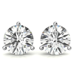 3-Prong Round Moissanite Martini Stud Earrings
