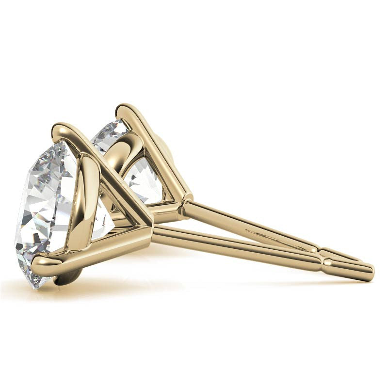 3-Prong Round Moissanite Martini Stud Earrings