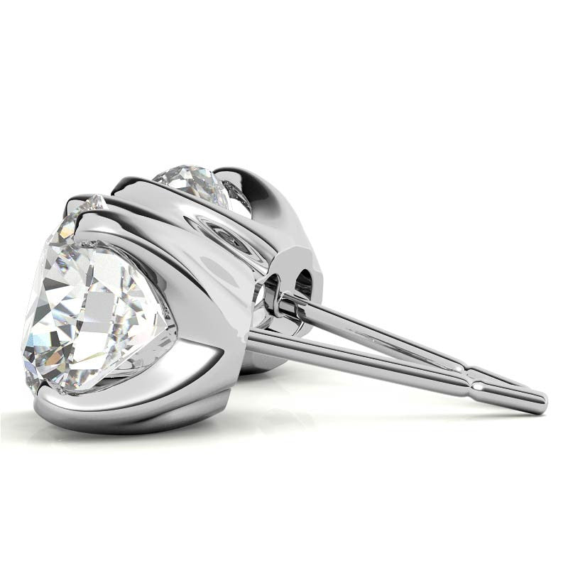 Solstice Round Moissanite Stud Earrings