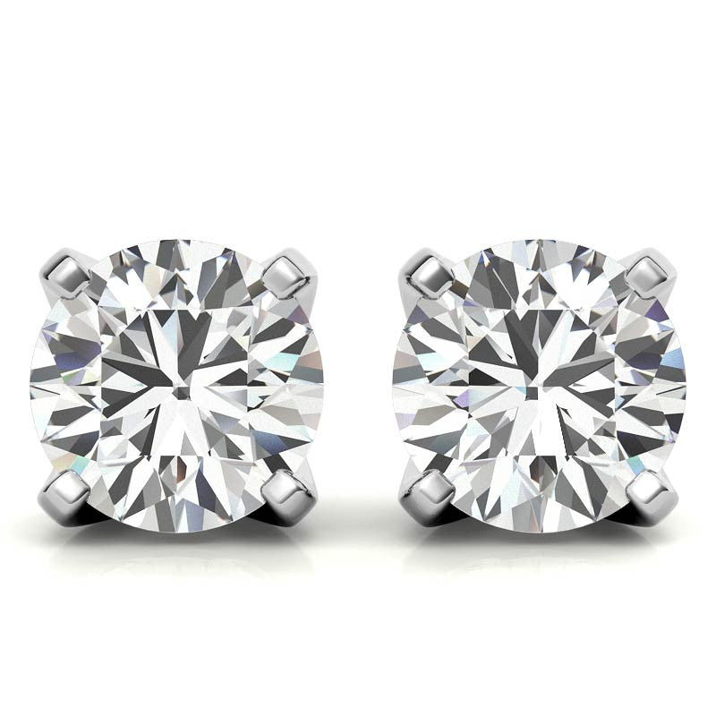 Solstice Round Moissanite Stud Earrings