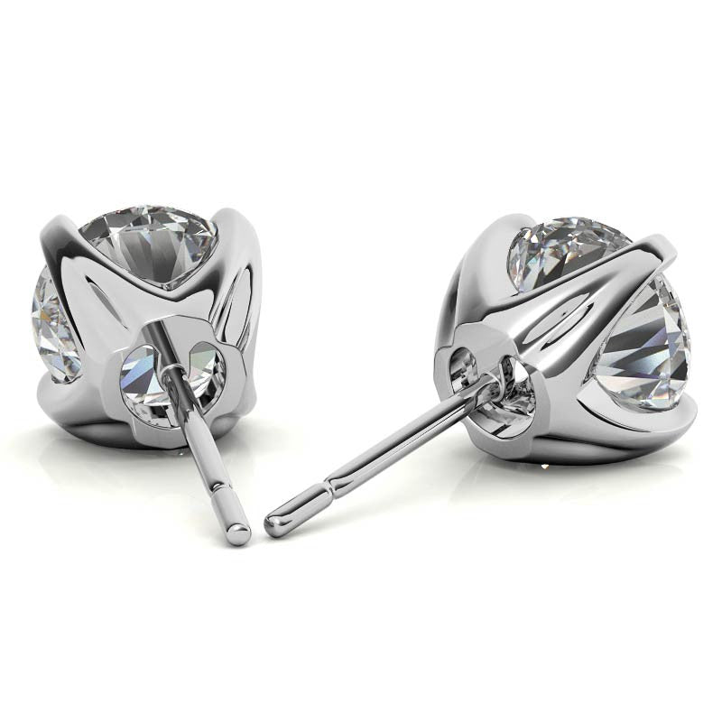 Solstice Round Moissanite Stud Earrings