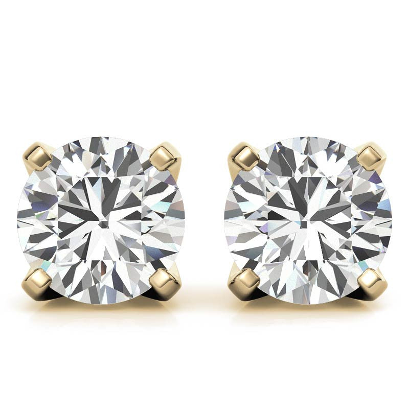 Solstice Round Moissanite Stud Earrings