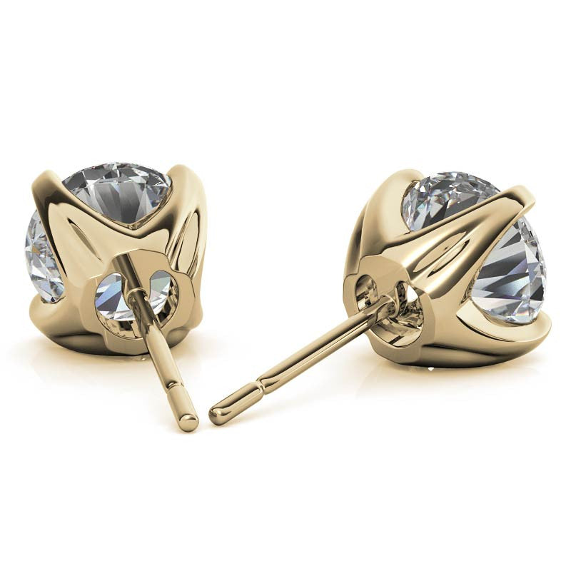 Solstice Round Moissanite Stud Earrings