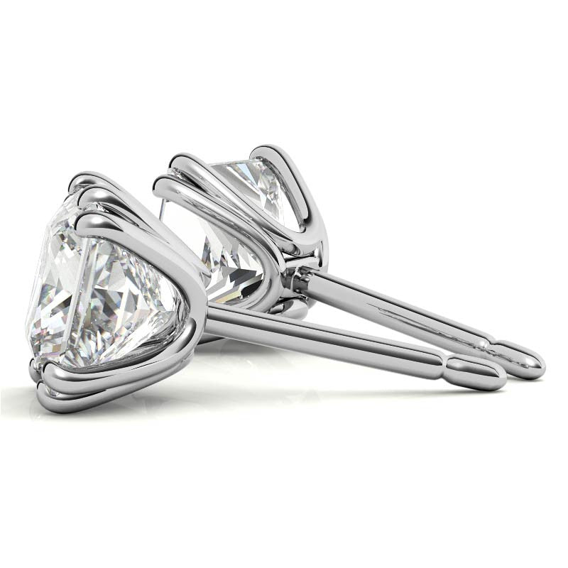 Split-Prong Princess Moissanite Stud Earrings