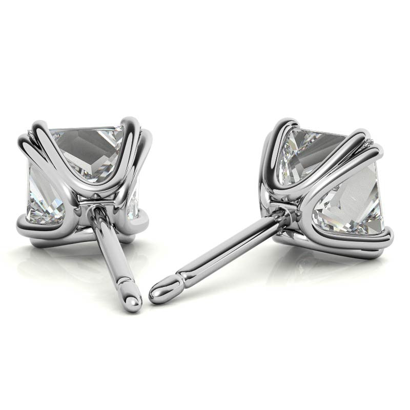 Split-Prong Princess Moissanite Stud Earrings