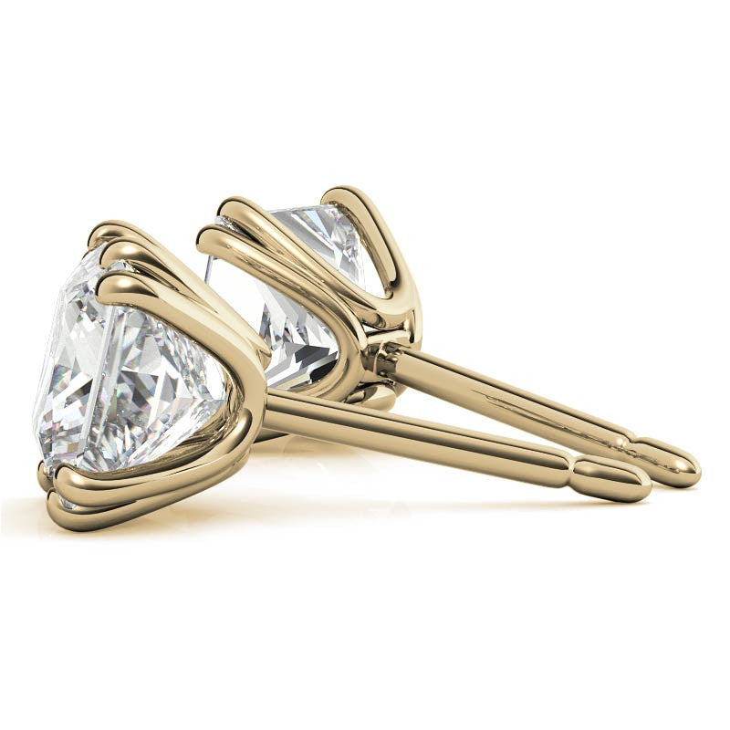 Split-Prong Princess Moissanite Stud Earrings