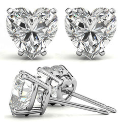 Heart Moissanite Basket Stud Earrings