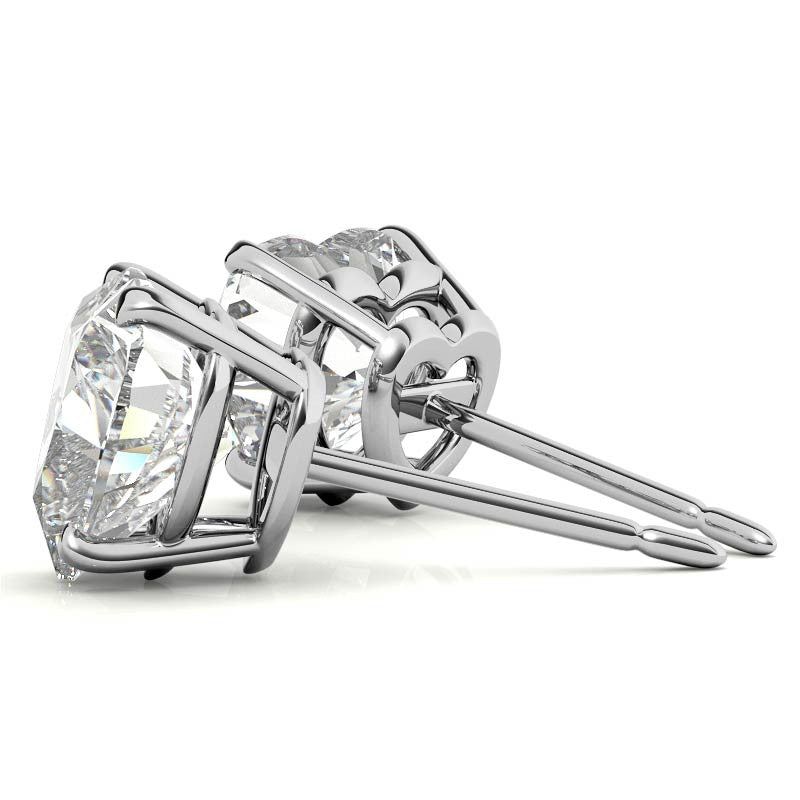 Heart Moissanite Basket Stud Earrings