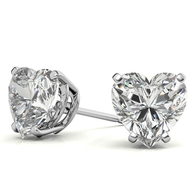 Heart Moissanite Basket Stud Earrings