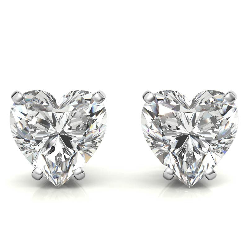 Heart Moissanite Basket Stud Earrings