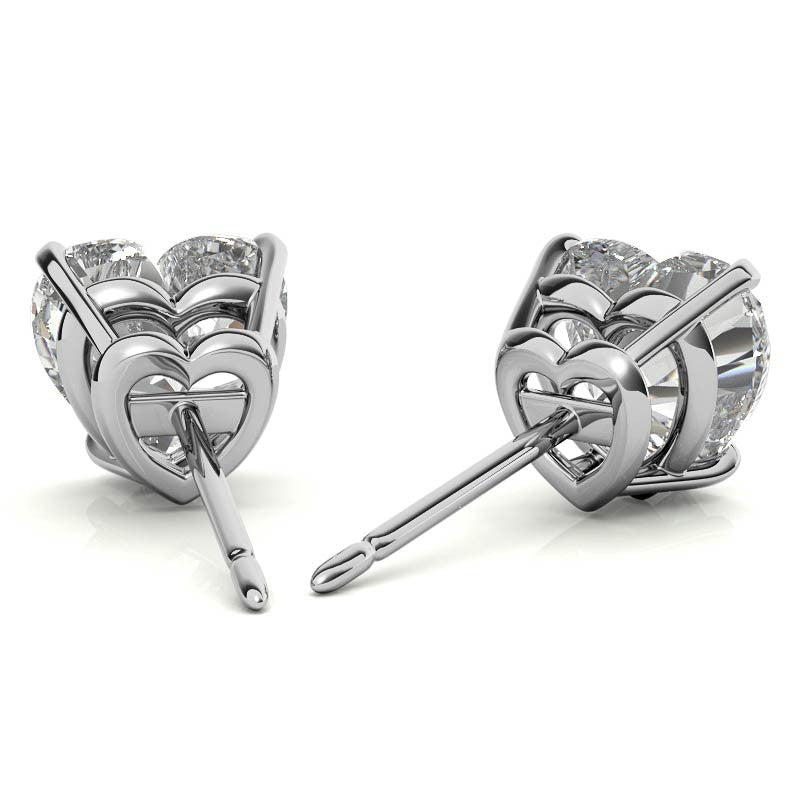 Heart Moissanite Basket Stud Earrings