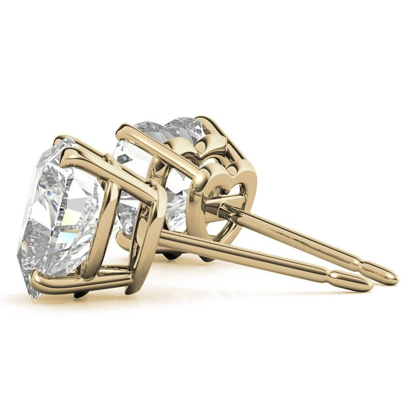 Heart Moissanite Basket Stud Earrings