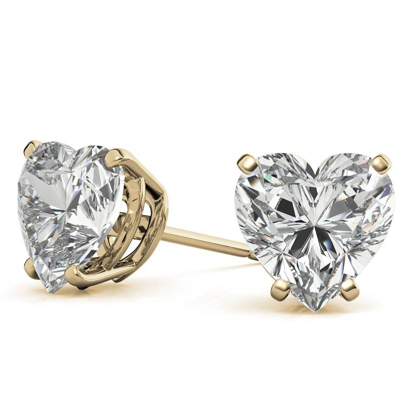 Heart Moissanite Basket Stud Earrings