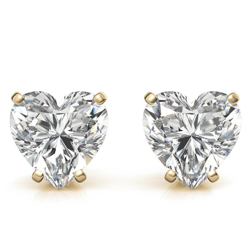 Heart Moissanite Basket Stud Earrings