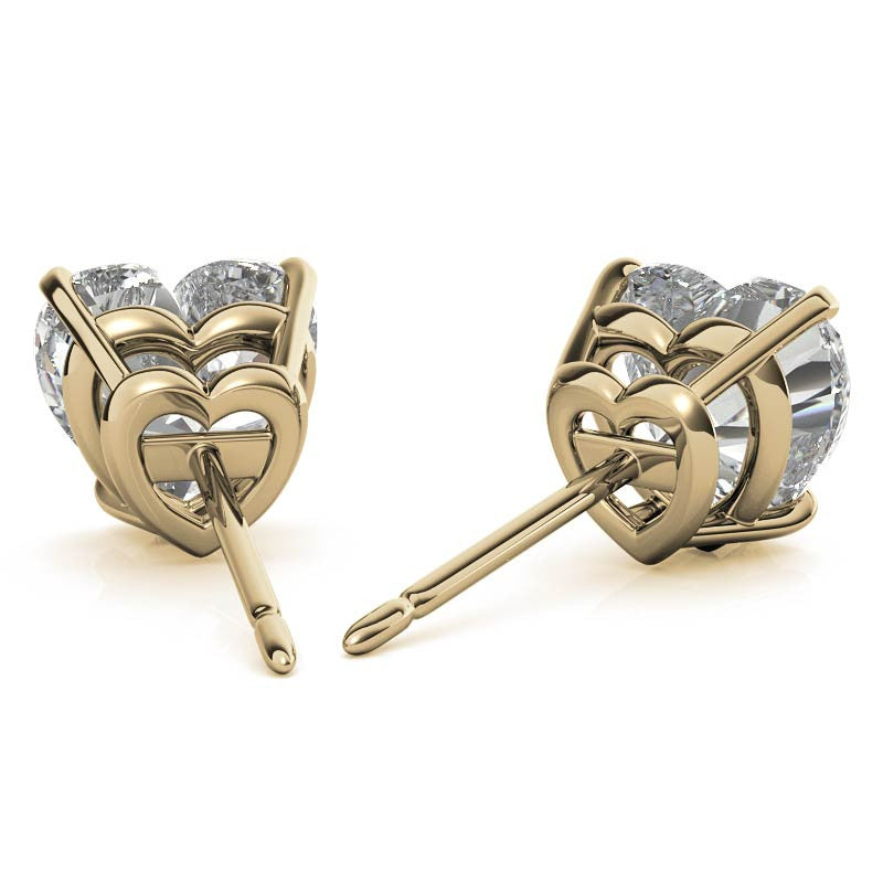 Heart Moissanite Basket Stud Earrings