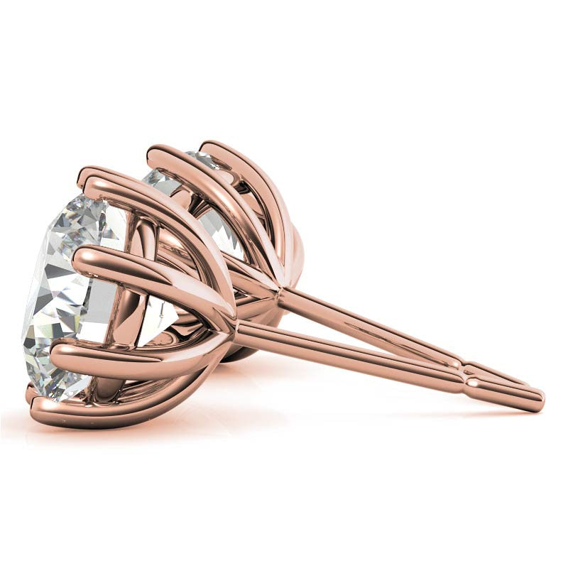 Octet 8-Prong Round Moissanite Stud Earrings