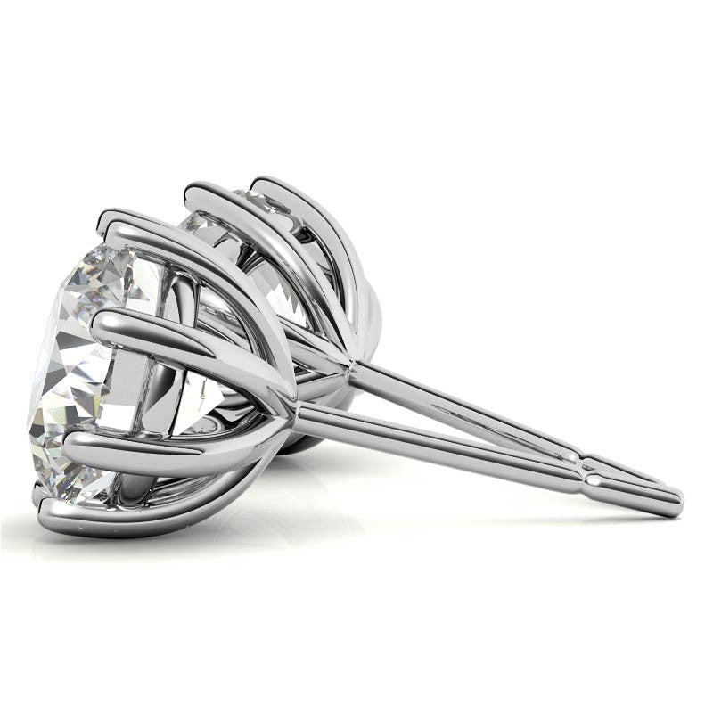 Octet 8-Prong Round Moissanite Stud Earrings