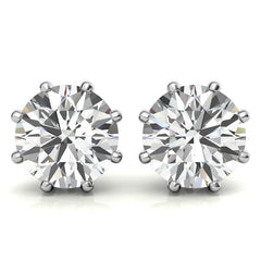 Octet 8-Prong Round Moissanite Stud Earrings