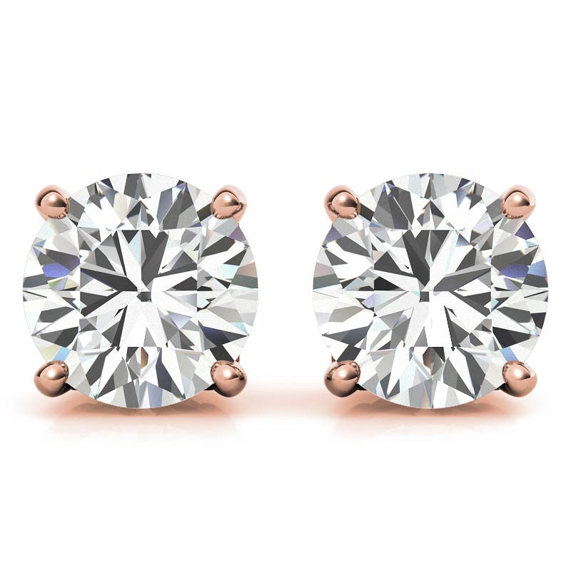 Round Moissanite Vintage Scroll Design Stud Earrings