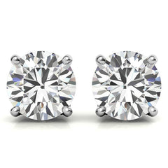 Round Moissanite Vintage Scroll Design Stud Earrings