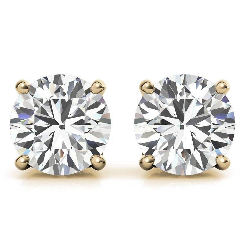 Round Moissanite Vintage Scroll Design Stud Earrings