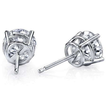 Classic Round Moissanite 4-Prong Stud Earrings