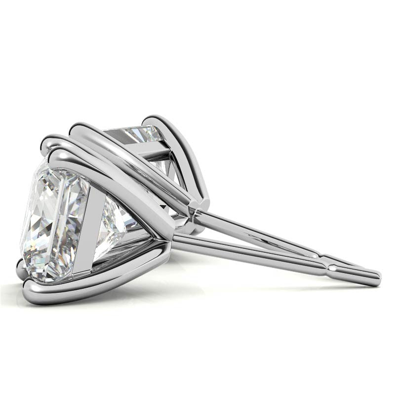 4-Prong Martini Princess Moissanite Stud Earrings