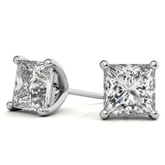 4-Prong Martini Princess Moissanite Stud Earrings