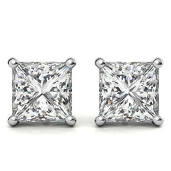 4-Prong Martini Princess Moissanite Stud Earrings