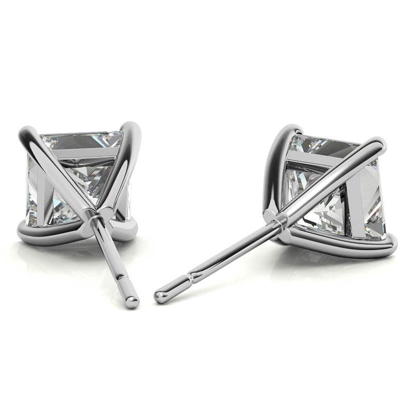 4-Prong Martini Princess Moissanite Stud Earrings